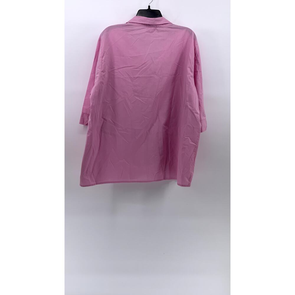 AMERICAN SWEETHEART Women's Vintage Bubblegum Pink Button-Up 3/4 Sleeve Top SZXL - Picture 2 of 9